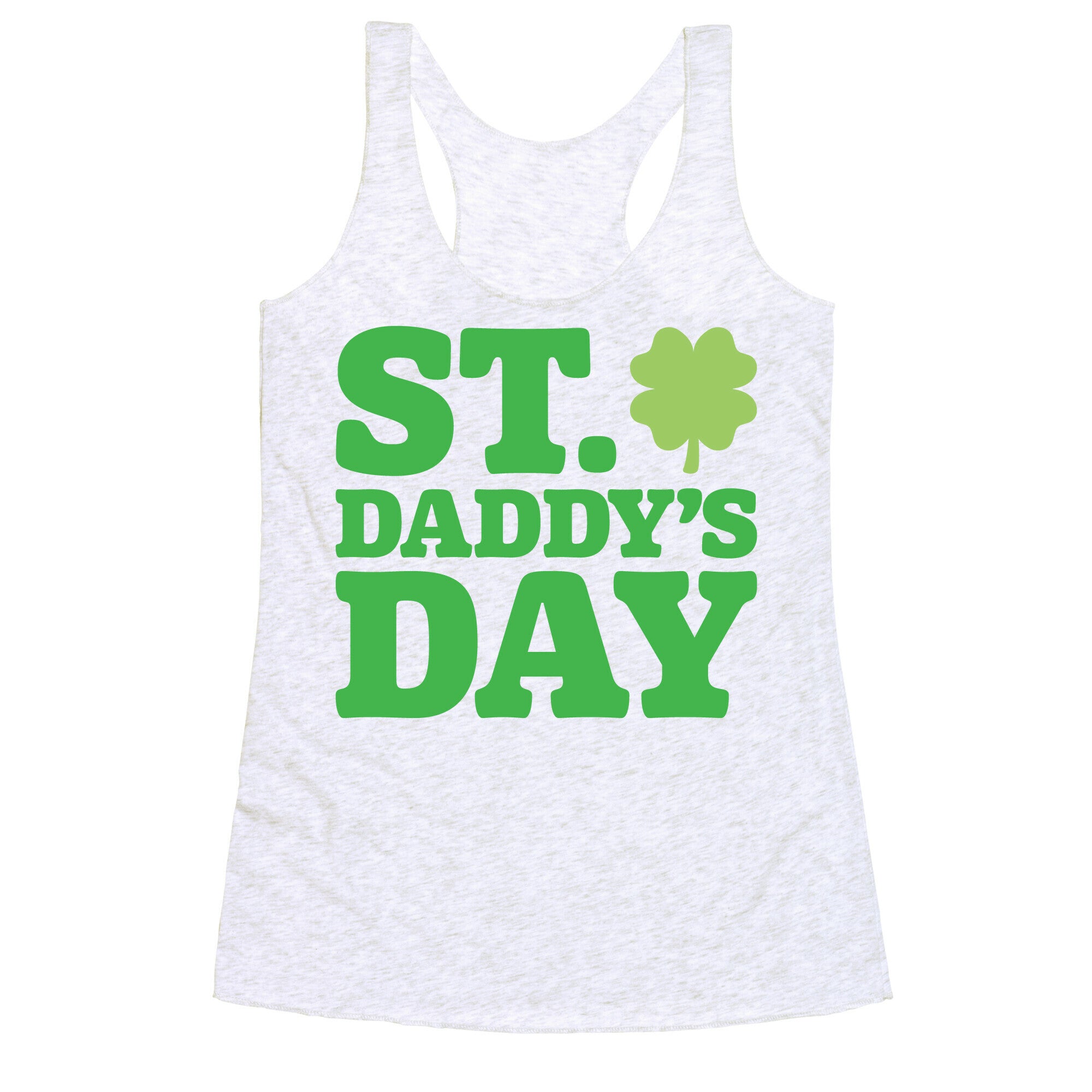 St. Daddy's Day White Print Racerback Tank